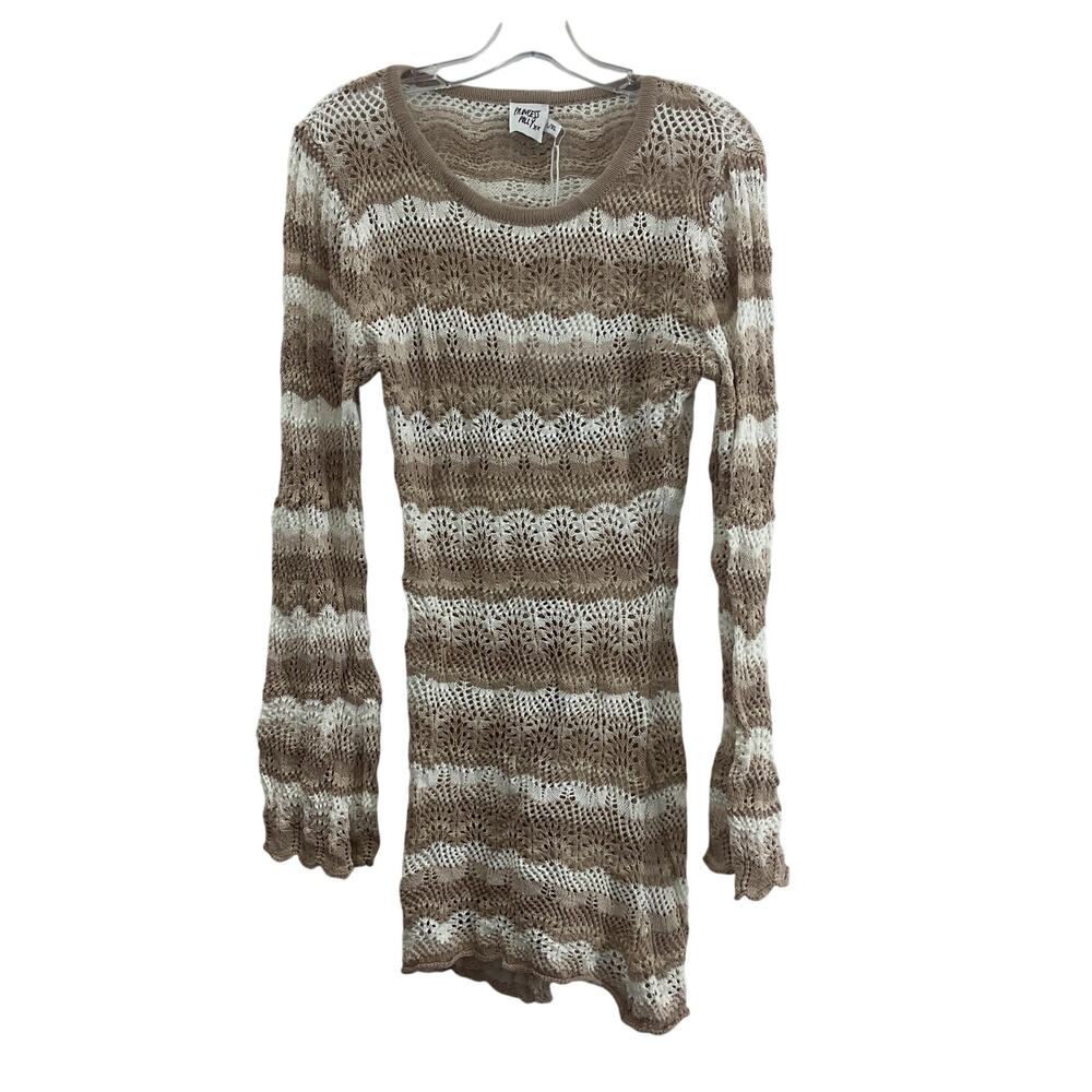 Princess Polly Brown and Cream Sweater Dress